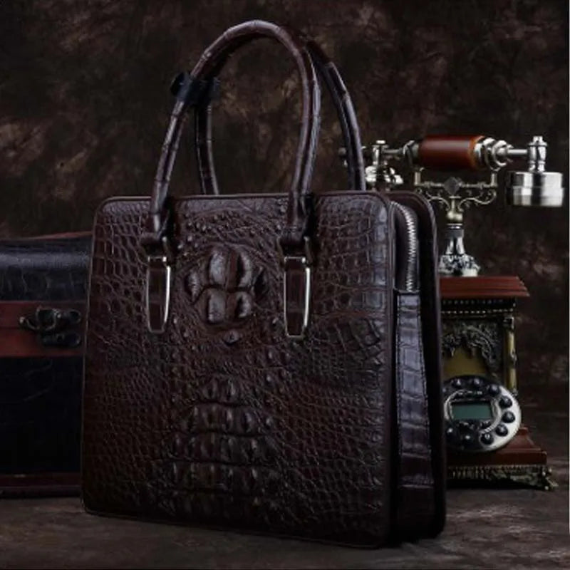 ourui new arrival new  crocodile bag  male   briefcase  brown men handbag men bag
