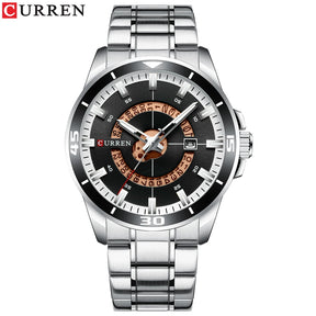 CURREN Watches for Men Fashion Business Mens Watches with Stainless Steel Strap Waterproof Quartz Watch for Men with Auto Date