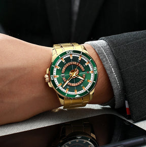 CURREN Watches for Men Fashion Business Mens Watches with Stainless Steel Strap Waterproof Quartz Watch for Men with Auto Date