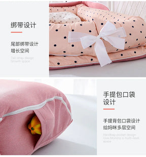 New Infant Cotton Cradle Crib Newborn Basket Bassinet Newborn Bed Portable Baby Nest for Boys Girls Travel Bag Cot Cushion Gift