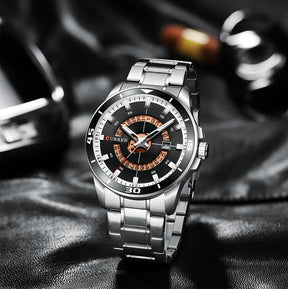 CURREN Watches for Men Fashion Business Mens Watches with Stainless Steel Strap Waterproof Quartz Watch for Men with Auto Date