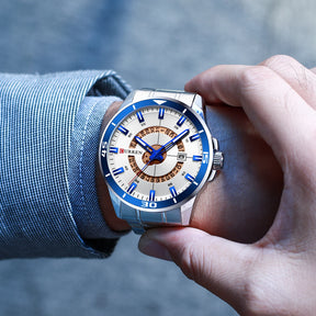 CURREN Watches for Men Fashion Business Mens Watches with Stainless Steel Strap Waterproof Quartz Watch for Men with Auto Date