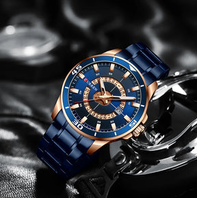 CURREN Watches for Men Fashion Business Mens Watches with Stainless Steel Strap Waterproof Quartz Watch for Men with Auto Date