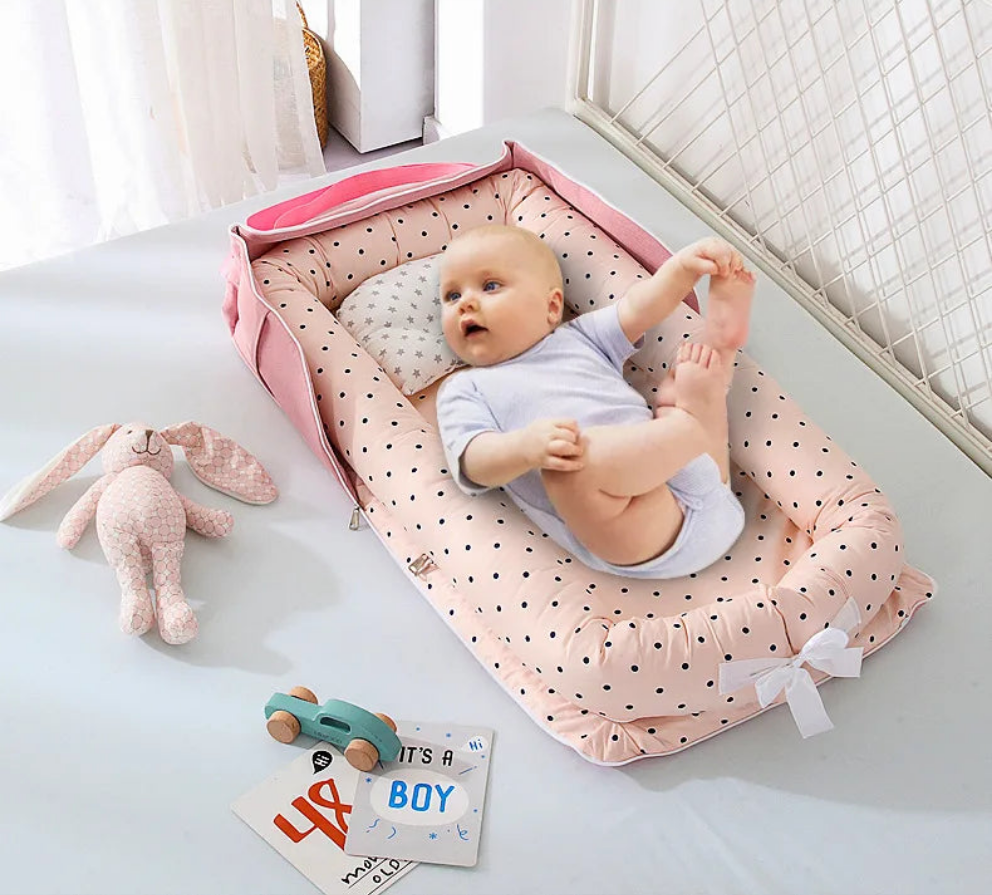 New Infant Cotton Cradle Crib Newborn Basket Bassinet Newborn Bed Portable Baby Nest for Boys Girls Travel Bag Cot Cushion Gift