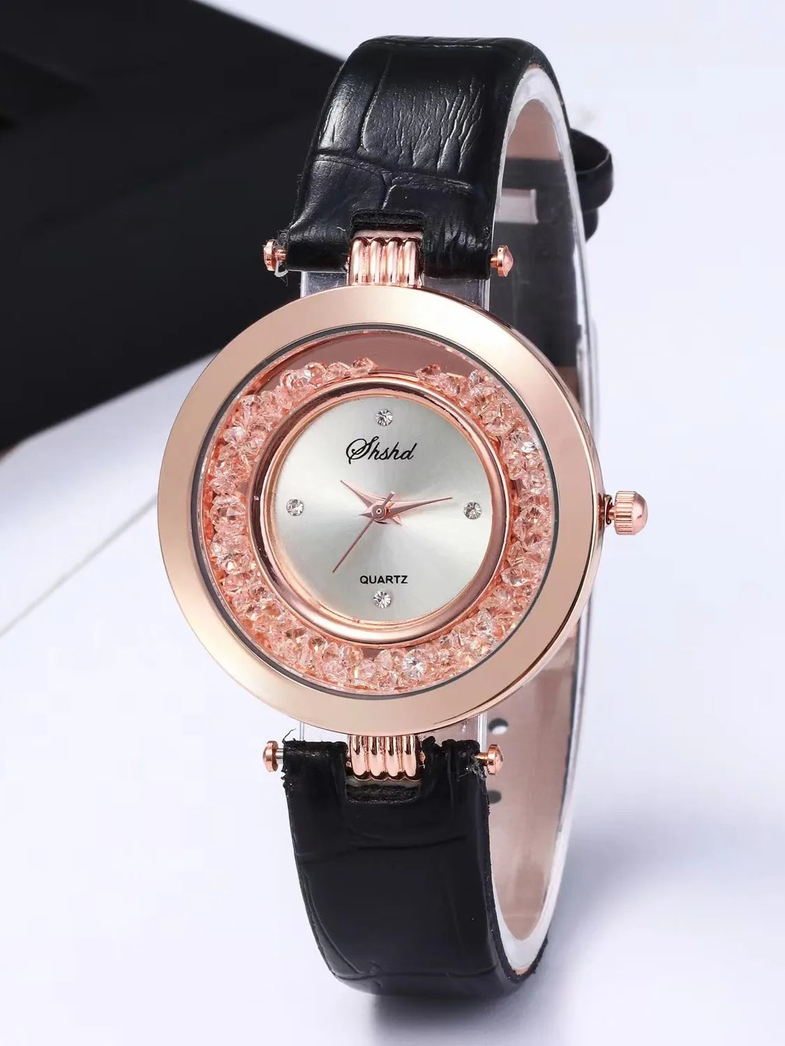 WOKAI high quality fashion luxury Full diamond Pigeon Egg Diamond Lady quartz belt Watch Girl student PROM clock vintage