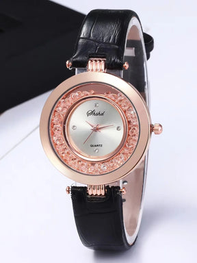WOKAI high quality fashion luxury Full diamond Pigeon Egg Diamond Lady quartz belt Watch Girl student PROM clock vintage