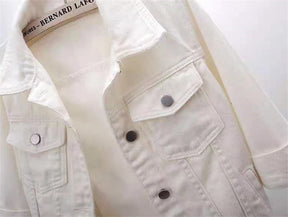 2024 New Women Spring Autumn Denim Jacket Tops Pink Color Solid Short Multicolor Feminino Three Quarter Sleeve Jean Jacket