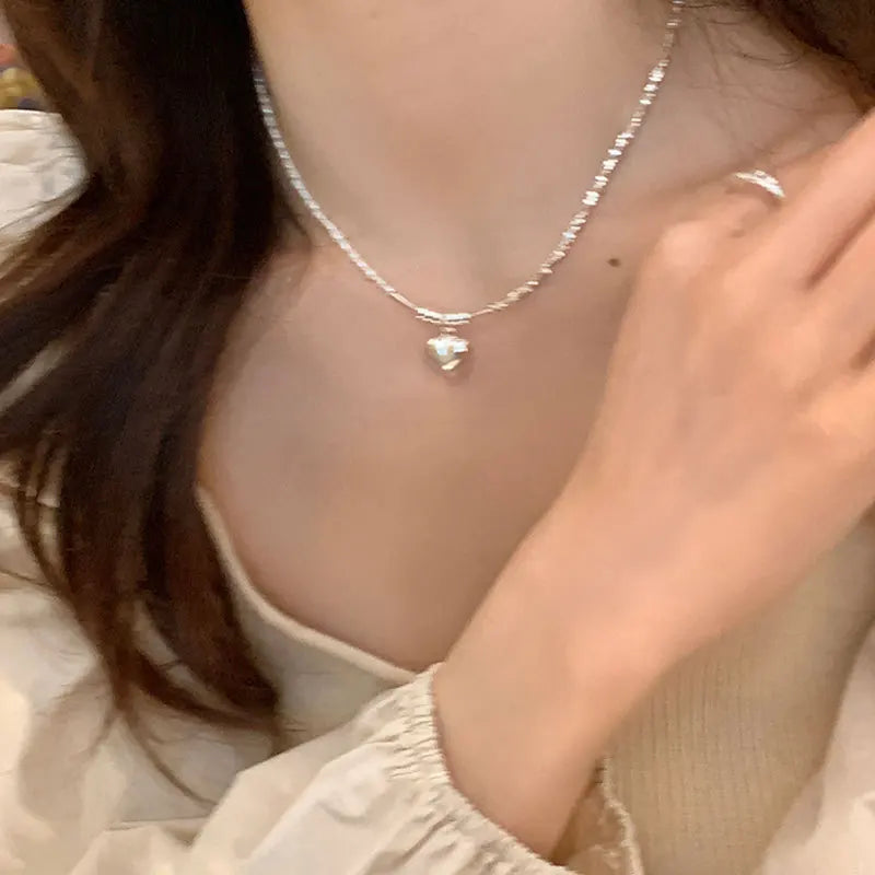 Popular 925 Sterling Silver Fashion Pearl Necklace For Women Fine Jewelry Wedding Party Birthday Gift