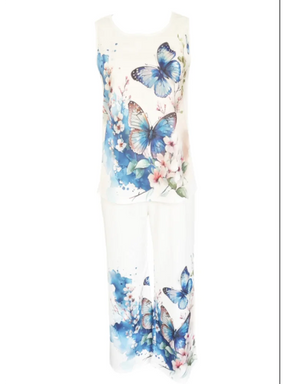 Casual High Street Fashion T-Shirt Straight Leg Pants Suit Women's Printed Sleeveless Vest Loose Pants Simple Summer Set Clothes