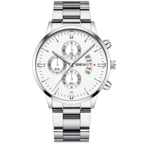 Leisure Business Fashion Men Black Stainless Steel Watch Luxury Calendar Quartz Wrist Watch Mens Business Watches for Man Clock
