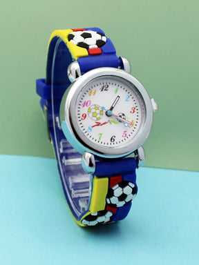 New Fashion Color Cartoon Football Students Children Watch Quartz Watch Sports Wrist Watch Kids Gift