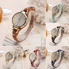 Simple Women Watch Luxury Design Leather Watch Ladies Quartz Wristwatch Solid Color Fashion Women Gift Watch Relojes Para Mujer
