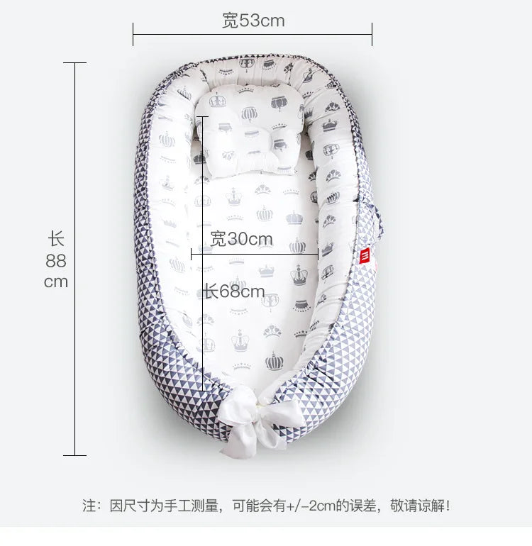 Infant Newborn Baby Lounger Portable Baby Nest Bed for Girls Boys Cotton Crib Toddler Bed Baby Nursery Carrycot Co Sleeper Bed