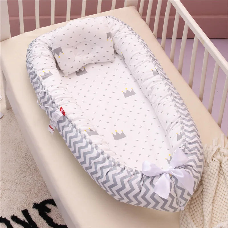 Infant Newborn Baby Lounger Portable Baby Nest Bed for Girls Boys Cotton Crib Toddler Bed Baby Nursery Carrycot Co Sleeper Bed