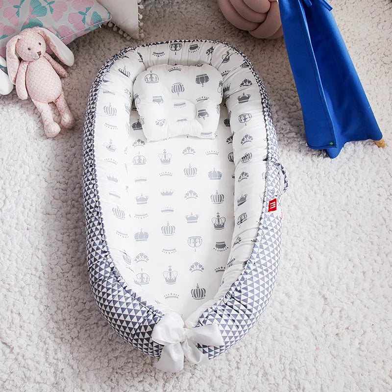 Infant Newborn Baby Lounger Portable Baby Nest Bed for Girls Boys Cotton Crib Toddler Bed Baby Nursery Carrycot Co Sleeper Bed
