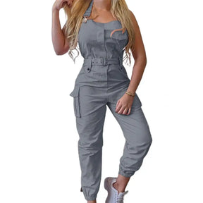 European and American Suspender Women Jumpsuit Fashion Women Loose Strap Jumpsuit Ankle Tied Harem Trousers Casual Playsuits