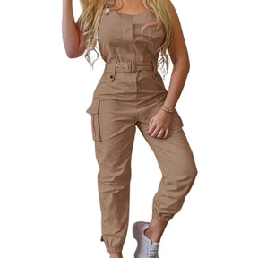European and American Suspender Women Jumpsuit Fashion Women Loose Strap Jumpsuit Ankle Tied Harem Trousers Casual Playsuits