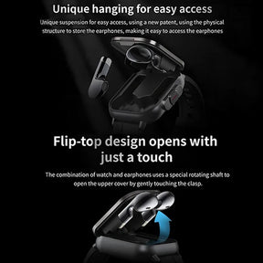 D8 Pro Smart Watch Large Screen With Earbuds TWS 2 In 1 Wireless Bluetooth Noise Earphones NFC Headset Music Sports Smartwatch