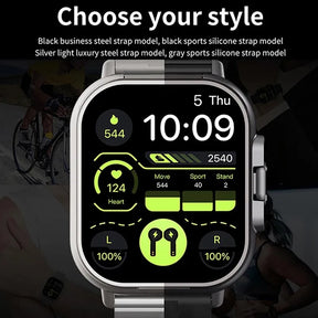 D8 Pro Smart Watch Large Screen With Earbuds TWS 2 In 1 Wireless Bluetooth Noise Earphones NFC Headset Music Sports Smartwatch