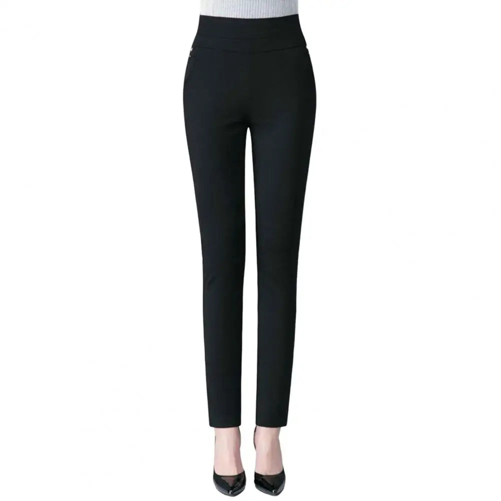 Spring Fall Women Trousers High Waist Tummy Control Women's Pants Casual Solid Color Ankle Length Office Pants for Work
