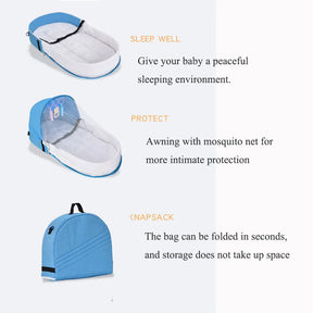 Portable Baby Bed Infant Travel Crib Multi-function Bebe Bed Newborn Crib with Mosquito Net Baby Travel Cot Cribs for Baby Nest