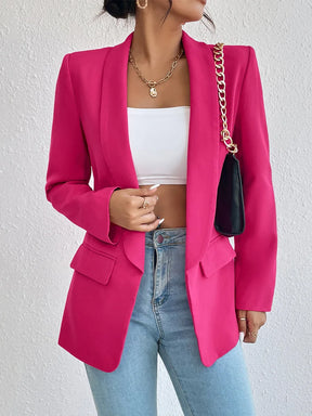 Chic Rose Red Blazers for Women Spring 2023 Casual Coats Black Women's Jacket Suit Basic Slim Summer Blazer Women Jacket Office