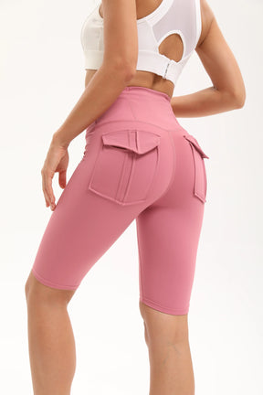 Women Yoga Legging Short High Waist Fitness Quick Drying Cycling Workout Gym Shorts Breathable sports pants with Butt pocket
