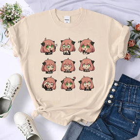 Anya tshirt women Japanese graphic tee t shirt female harajuku clothing