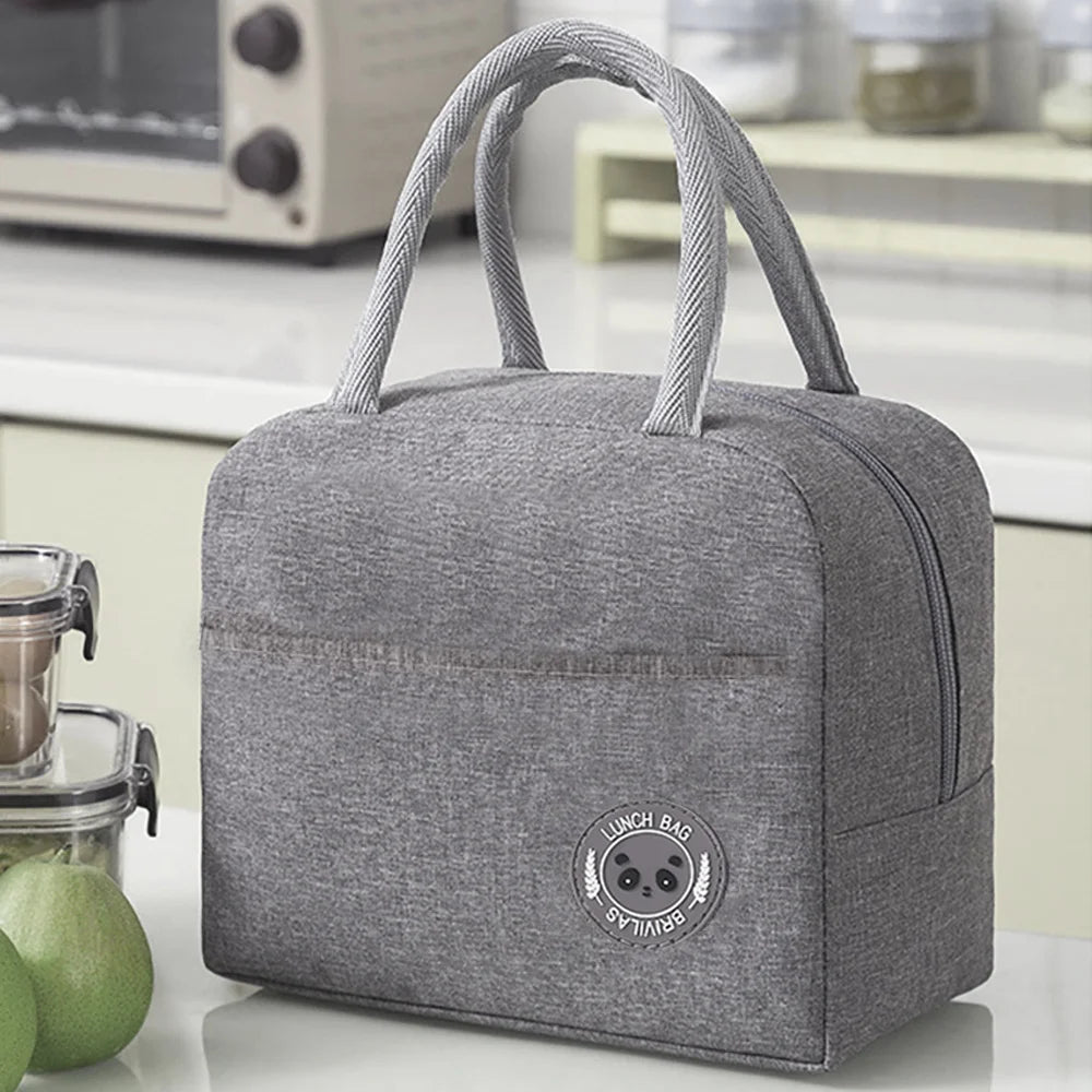 Thermal Food Picnic Lunch Box Insulated School Child Tote Lunch Bags for Work Cute Gold Letter Pattern Cooler Bag for Women