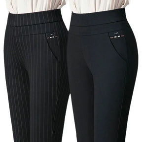 Spring Fall Women Trousers High Waist Tummy Control Women's Pants Casual Solid Color Ankle Length Office Pants for Work
