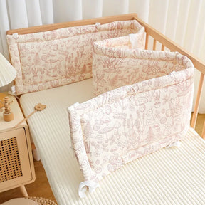 Newborn Crib By Pure Cotton Breathable Anti-collision Cushion Soft Bag, One-piece Crib Is Surrounded By Children's Splicing Bed