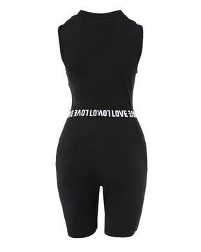 Fashion 2025 New Sexy 2 Pieces Sets Women Suits Letter Band Patch Fishnet Design Top & Shorts Set Feamle Clothes Black Outfits