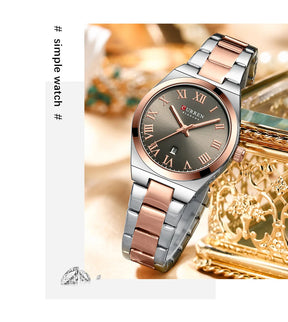 CURREN Women Watches Fashion Gold Stainless Stain Steel Ladies Watch Waterproof Quarzt Wristwatch Romatic Girlfriend Gift
