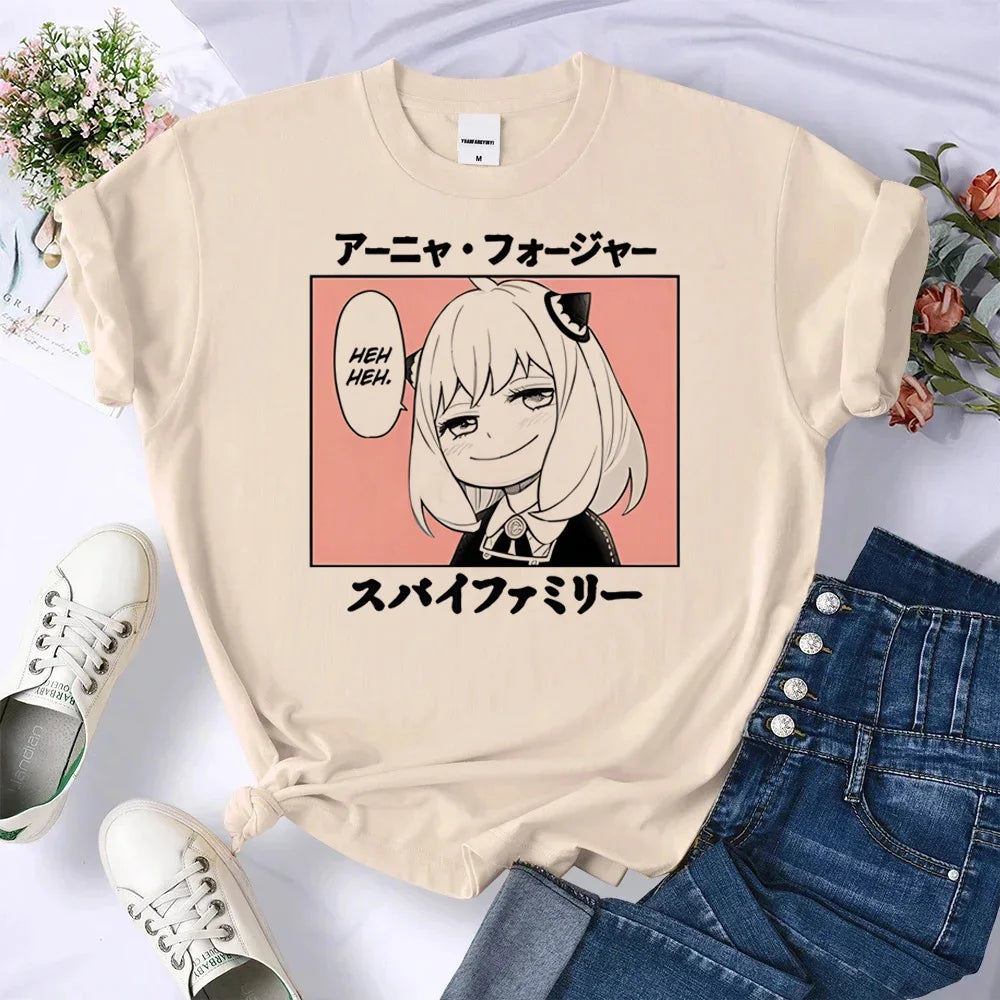 Anya tshirt women Japanese graphic tee t shirt female harajuku clothing