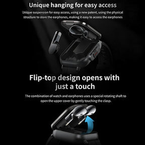 TWS 2 In 1 Smart Sports Watch Wireless Bluetooth Headset Calling Health Monitor Fitness Record Watches With Headset