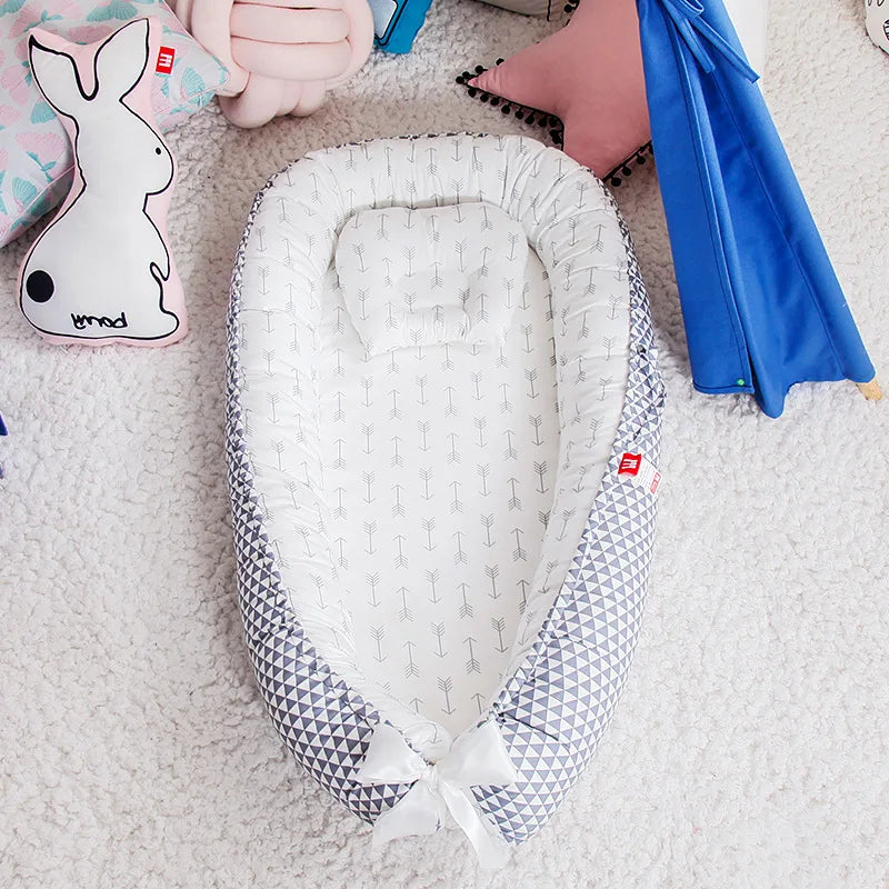 Infant Newborn Baby Lounger Portable Baby Nest Bed for Girls Boys Cotton Crib Toddler Bed Baby Nursery Carrycot Co Sleeper Bed