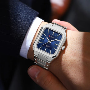 CURREN NEW Rectangular Business Watches for Men 2023 Fashion Brand Quartz Stainless Steel Band Wristwatch Male Clock 8457