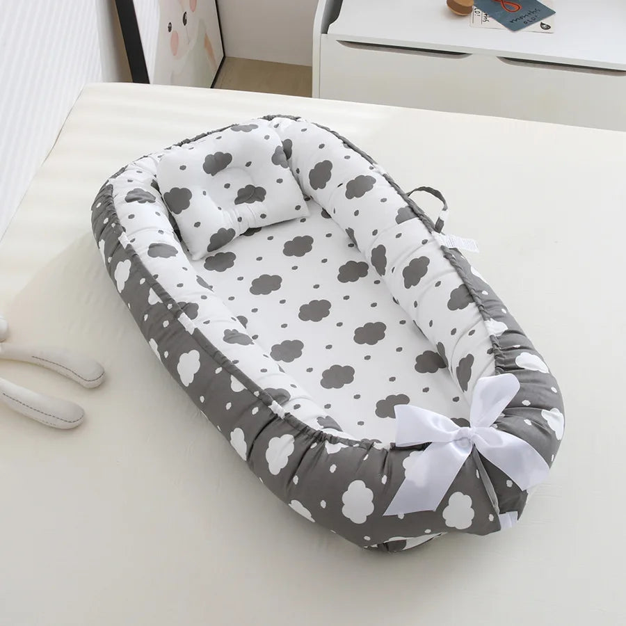 Infant Newborn Baby Lounger Portable Baby Nest Bed for Girls Boys Cotton Crib Toddler Bed Baby Nursery Carrycot Co Sleeper Bed