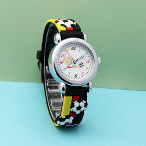 New Fashion Color Cartoon Football Students Children Watch Quartz Watch Sports Wrist Watch Kids Gift