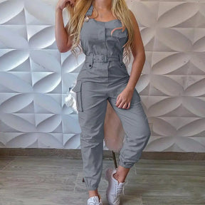 Women Romper 5 Colors Women Jumpsuit Women Sleeveless Slim Halter Jumpsuit Romper Casual Backless Pockets Overalls Playsuit