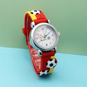 New Fashion Color Cartoon Football Students Children Watch Quartz Watch Sports Wrist Watch Kids Gift