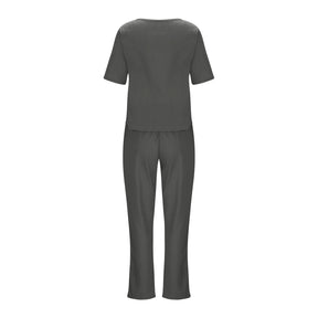Women's Pullover Shirt And Pants Two-piece Set 2024 Women's Cotton And Linen Summer Suit Short Sleeved O-neck Outfit Pants