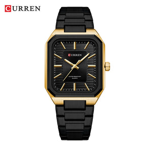 CURREN NEW Rectangular Business Watches for Men 2023 Fashion Brand Quartz Stainless Steel Band Wristwatch Male Clock 8457
