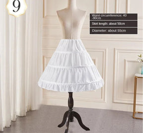 6-Hoops Underskirt Women Petticoat Wedding Dress Pleated Crinoline White a Line Floor Length Under Skirt Cancan Pettidresses
