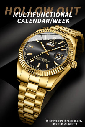 BINBOND B7012 Mens Fashion Business Sports Quartz Watch 30M Waterproof Luminous Classic Calendar Creative Clock Mens Wristwatch