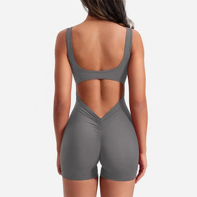 High Waist Rompers Women's Yoga Rompers Breathable U Neck Sleeveless Gym Wear with Tummy Control Butt Lifting Features Women