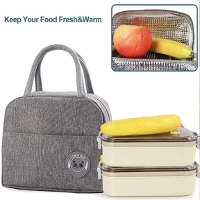 Thermal Food Picnic Lunch Box Insulated School Child Tote Lunch Bags for Work Cute Gold Letter Pattern Cooler Bag for Women