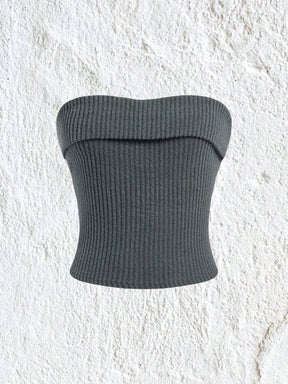 Women Rib-knit Tube Top Summer 2024 Y2K Clothes Grunge Punk Solid Strapless Sleeveless Slim Fit Crop Top Tank Tee Streetwear