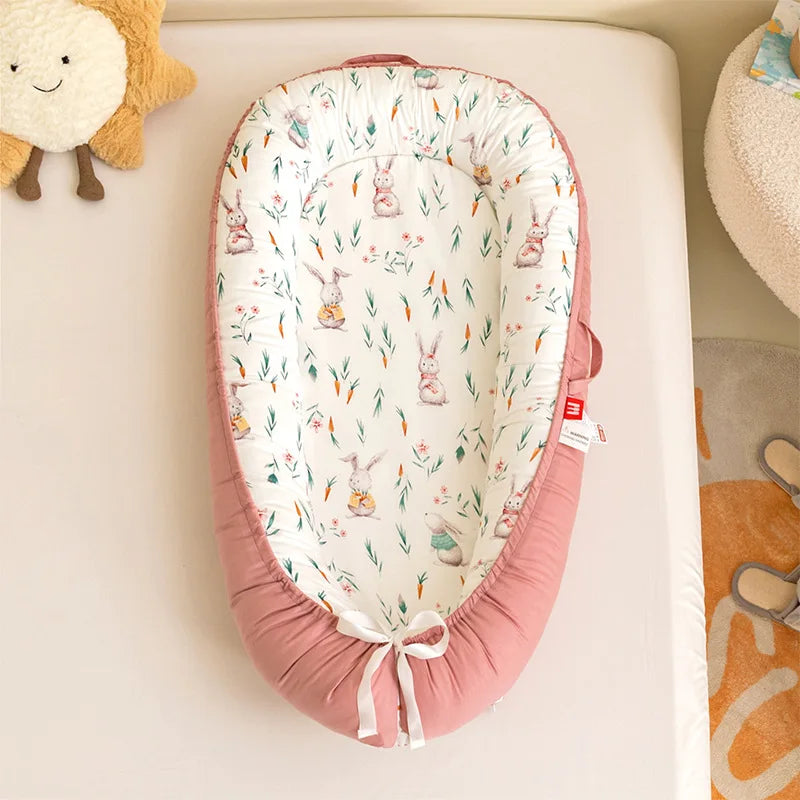 Infant Newborn Baby Lounger Portable Baby Nest Bed for Girls Boys Cotton Crib Toddler Bed Baby Nursery Carrycot Co Sleeper Bed