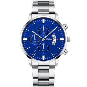 Leisure Business Fashion Men Black Stainless Steel Watch Luxury Calendar Quartz Wrist Watch Mens Business Watches for Man Clock
